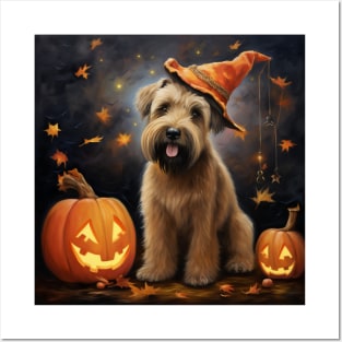 Irish Soft Coated Wheaten terrier Halloween Posters and Art